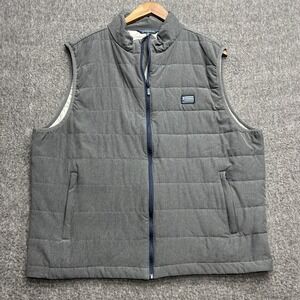 Live Forever Golf Vest Mens XXL Gray Puffer Quilted Sleeveless Outdoor Hike
